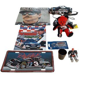 Nascar Dale Earnhart Sr Vintage Memorabilia Plush, Toy, Magazines, Etc. Lot 10